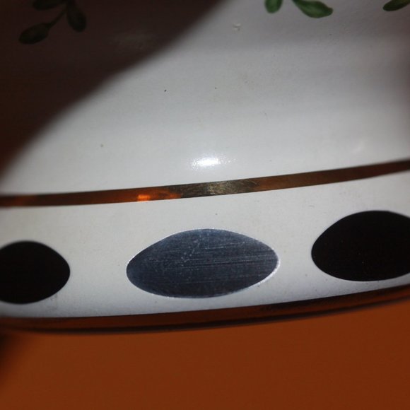 Czech Bohemian Glass Green Cased to White Small Bowl Hand Painted LOT 8155 - Picture 4 of 7